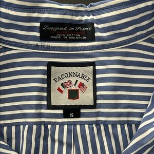 Faconnable Classic Blue and White Striped Top